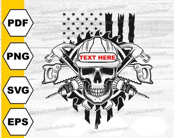 US Carpenter Svg. Tischler svg. Werkzeuge svg. Holzbearbeitung svg. Reparaturmann svg Carpenter Skull svg. Tischler Logo. Tischler Hemd. Sägesvg.