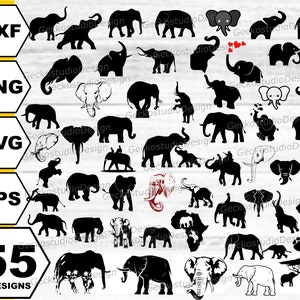 Elephant svg . Elephant silhouette . Elephant vector . Elephant clipart . Elephant cut file . Floral Elephant svg . Head Elephant svg