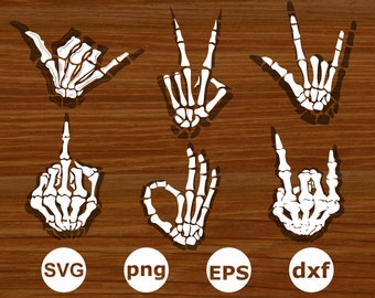 Skeleton hands svg . Skeleton Middle Finger . Skeleton hands svg  cut files . Skeleton Rock Hand Svg . Skeleton Shaka Sign svg.