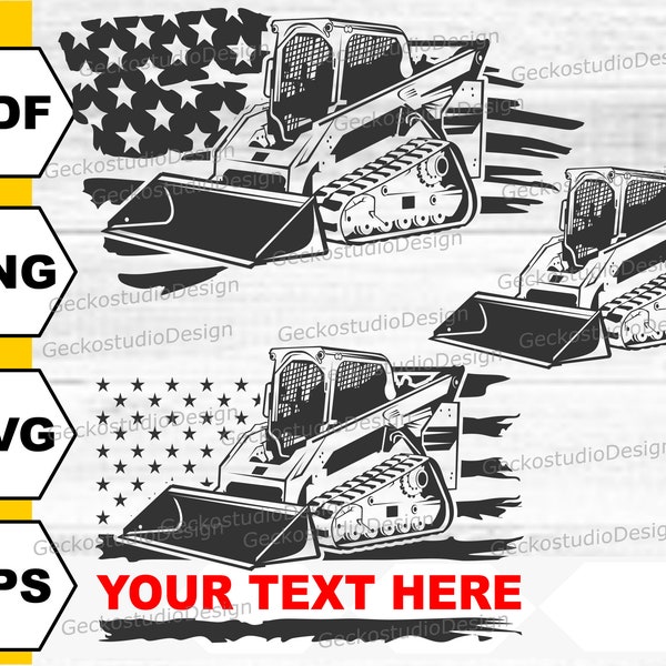 US Track Skid Steer svg. Track Loader svg. Heavy Equipment svg. Construction svg. Skid Steer Loader svg. Skid Steer Flag svg. Svg Files.