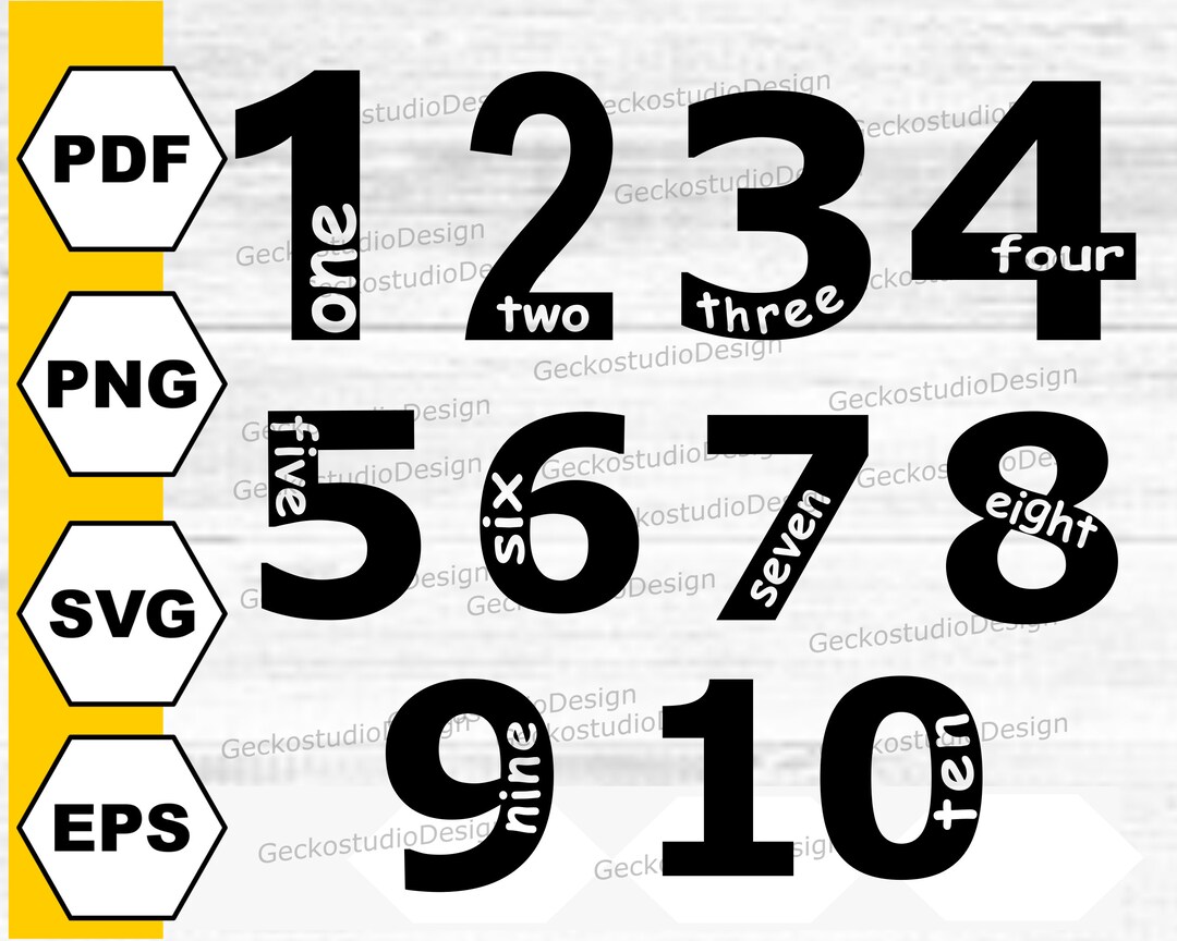 Numbers Svg. Numbers Svg Bundle. Number Cut Files. Birthday Svg ...