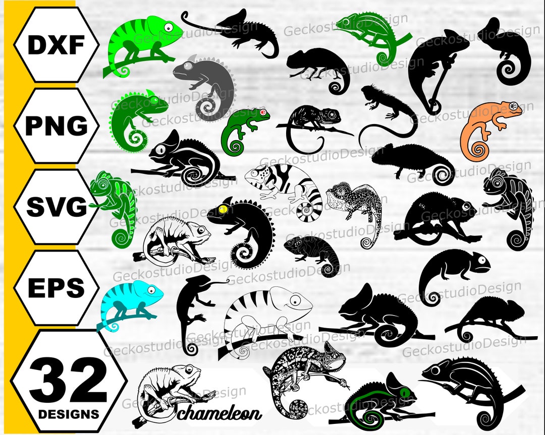 Chameleon Svg . Chameleon Silhouette . Chameleon Vector