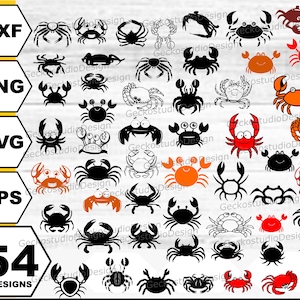 Crab svg . Crab silhouette . Crab clipart . Crab vector . Crab cut files . Crab svg bundle .