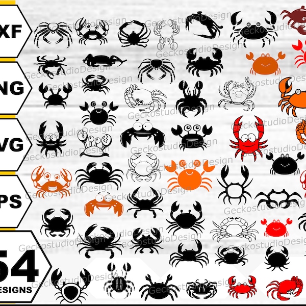 Crab svg . Crab silhouette . Crab clipart . Crab vector . Crab cut files . Crab svg bundle .