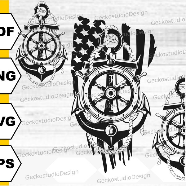 Boat Anchor svg. Nautical svg. Anchor png. Rope Anchor svg. US Captain svg.  Sea svg. Boat svg. Nautical png. Anchor Clipart. US Flag svg.