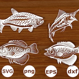 Fish svg. Fishing svg. Fish png. Fish silhouette cut files. Fish clipart