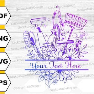 Blumen Reinigung svg. Reinigung svg. Reinigungswerkzeug svg. Split Monogramm svg. Haushalt Reinigung svg. Reinigungsservice svg. Clean Mop svg