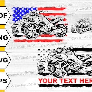 US Can Am svg. 3 Wheel Motorcycle svg. Can Am png. American Flag svg. Can Am Shirt. Motorcycle Flag svg. Can Am Clipart. Digital download.