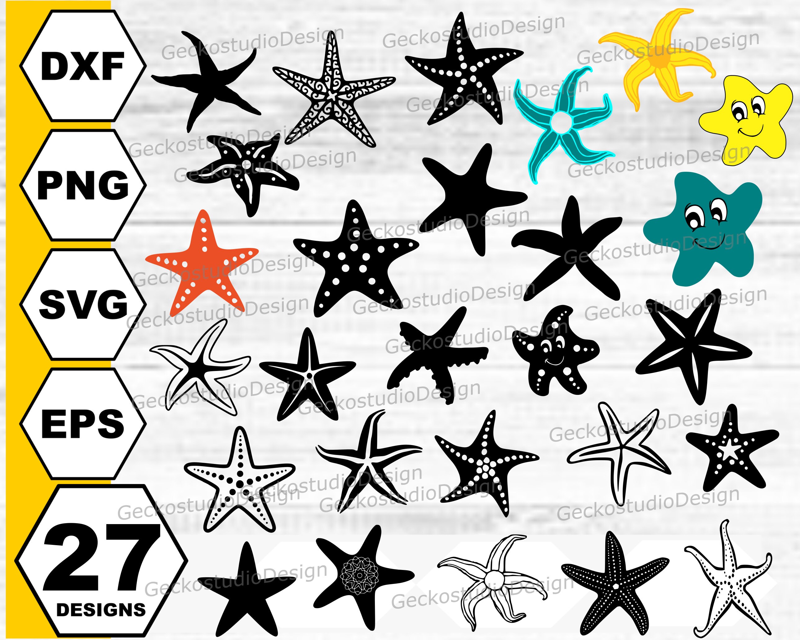 Starfish SVG, Starfish silhouette , Starfish Clipart, Cut Files . Starfish Silhouette,  Starfish Vector, Classic starfish svg .