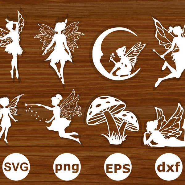 Fairy svg. Fairies svg bundles. Fairy cut files silhouette. Fairy clipart. Cute Fairy svg. Fairy cut files