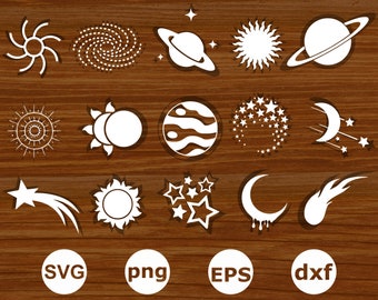 惑星 svg。惑星のシルエット。惑星のカット ファイル。宇宙 svg バンドル。宇宙のシルエット。惑星のクリップアート。宇宙のカット ファイル。太陽月 svg。
