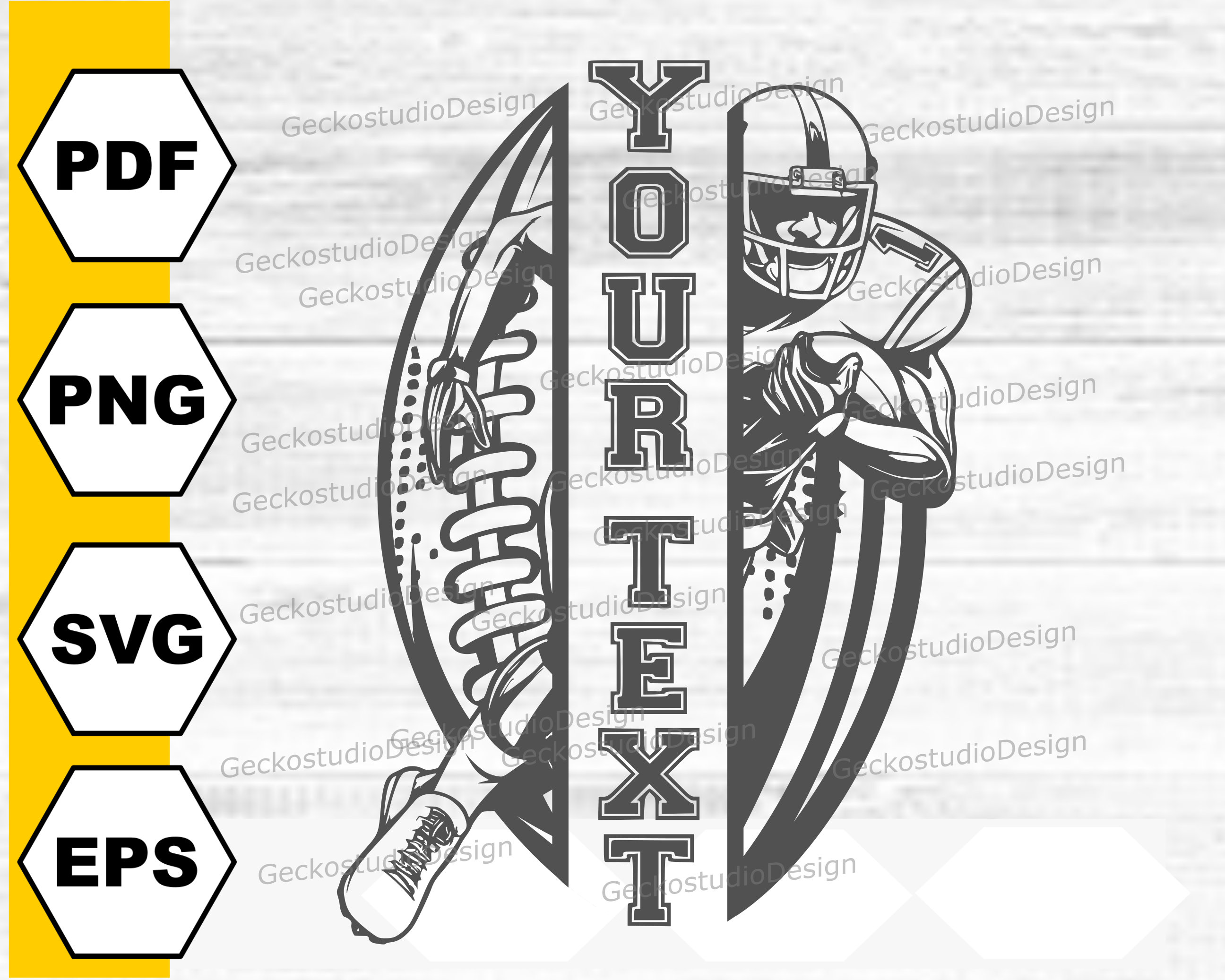 Football Player Svg. Football Player Silhouette Cut Files. - Etsy