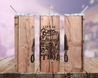 Wooden Engraved Offroad Tumbler png. Offroad Tumbler Wrap. Offroad Sublimation Design. Offroad 20 Oz Skinny Tumbler png. Adventure Tumbler .