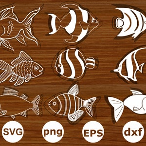 Pescado svg . Silueta de pez . Archivos de corte de pescado. Clipart de pescado . Vector de peces . Paquete de pescado svg . Pesca svg . Plantilla de pescado svg