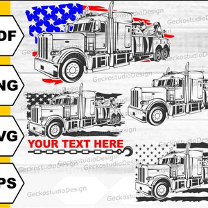 US Heavy Truck Sleepswing svg. Sleepwagen svg. Sleepvlag svg. Sleepshirt svg. Tow Life svg. Logo voor sleepwagen. Zwaar materieel svg. Digitaal bestand