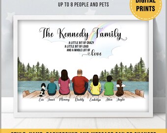 Download Custom Family Portrait Digital Download Big Family Drawing Etsy