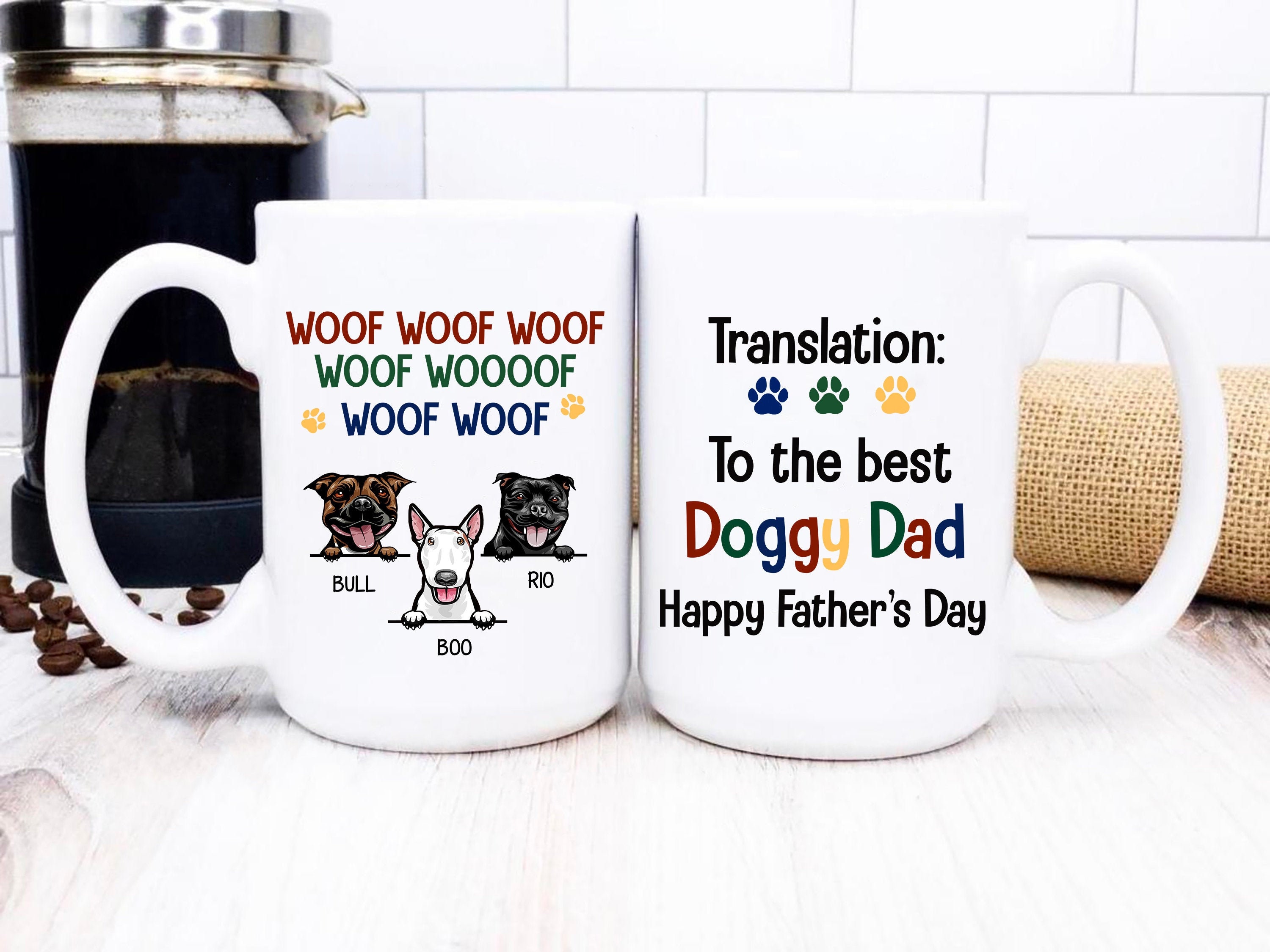 Fathers Day Gift Best Dog Dad Personalised Dog Dad Mug Dog Etsy
