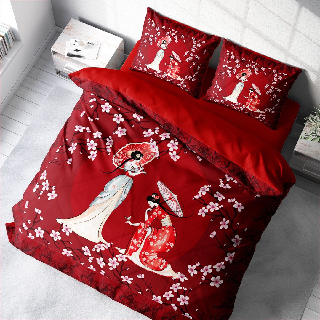 Japan Style 3D Cotton Sateen Duvet Cover Set, Cotton Sateen Duvet Cover