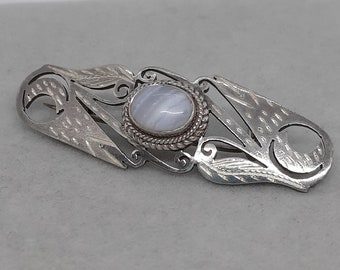 Broche vintage en argent 925 de style celtique en argent sterling avec agate, petite broche pour femme