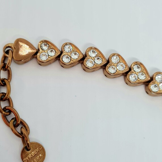 Vintage DYRBERG/KERN hearts tennis bracelet Rose … - image 6