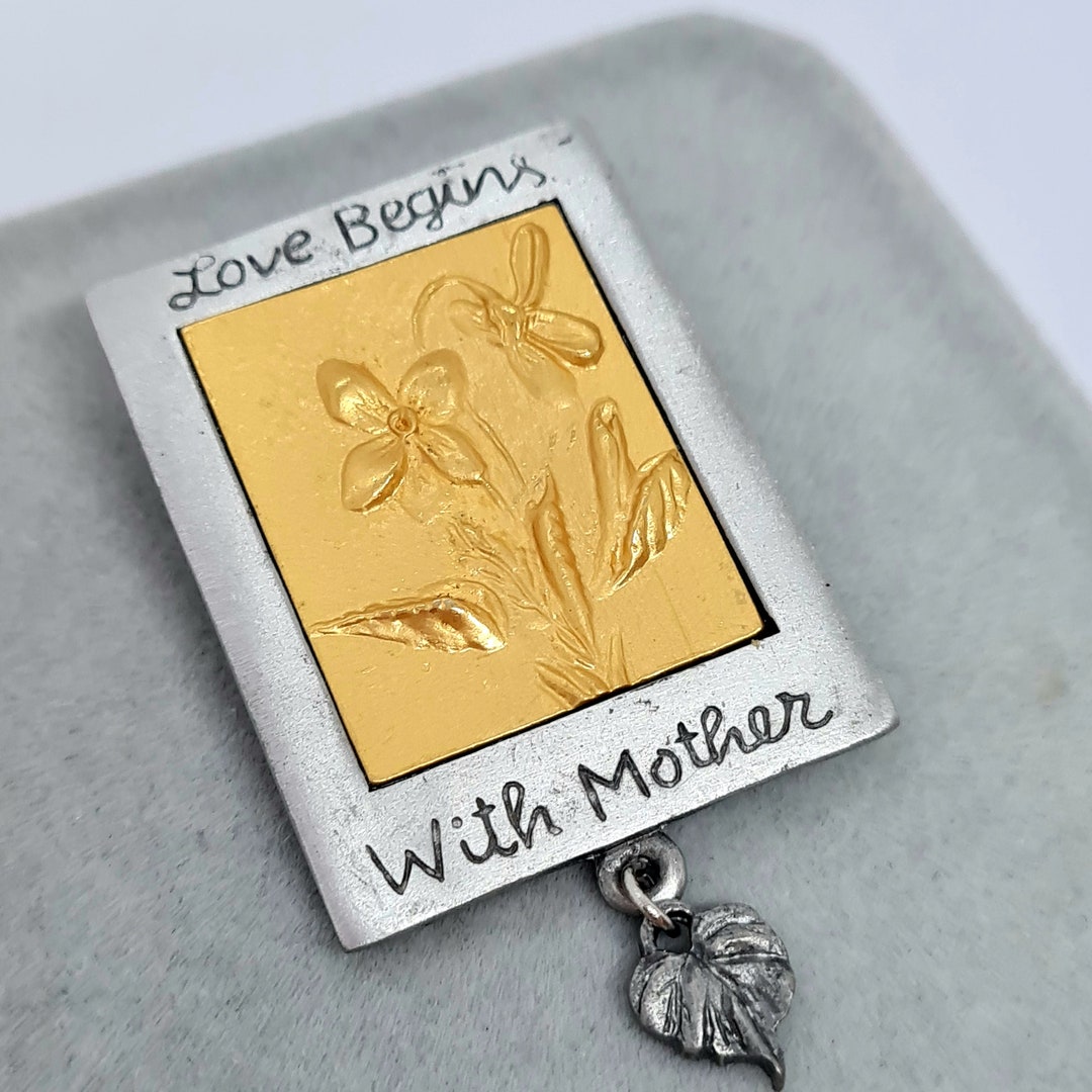 Broche Main Pistolet Cœurs Métal Doré - Rétro Vintage - Idée Cadeau - Neuf