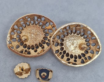 Boucles D'oreilles Vintage Avon Métal Doré - Anciennes, Occasion