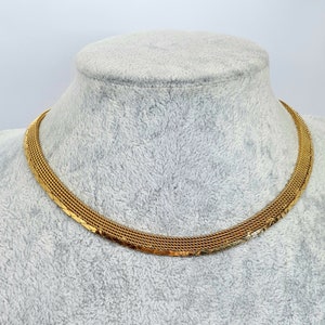 Vintage PENNINO Choker Halsband Kette Goldfarbenes Metall Designer Choker Halsband