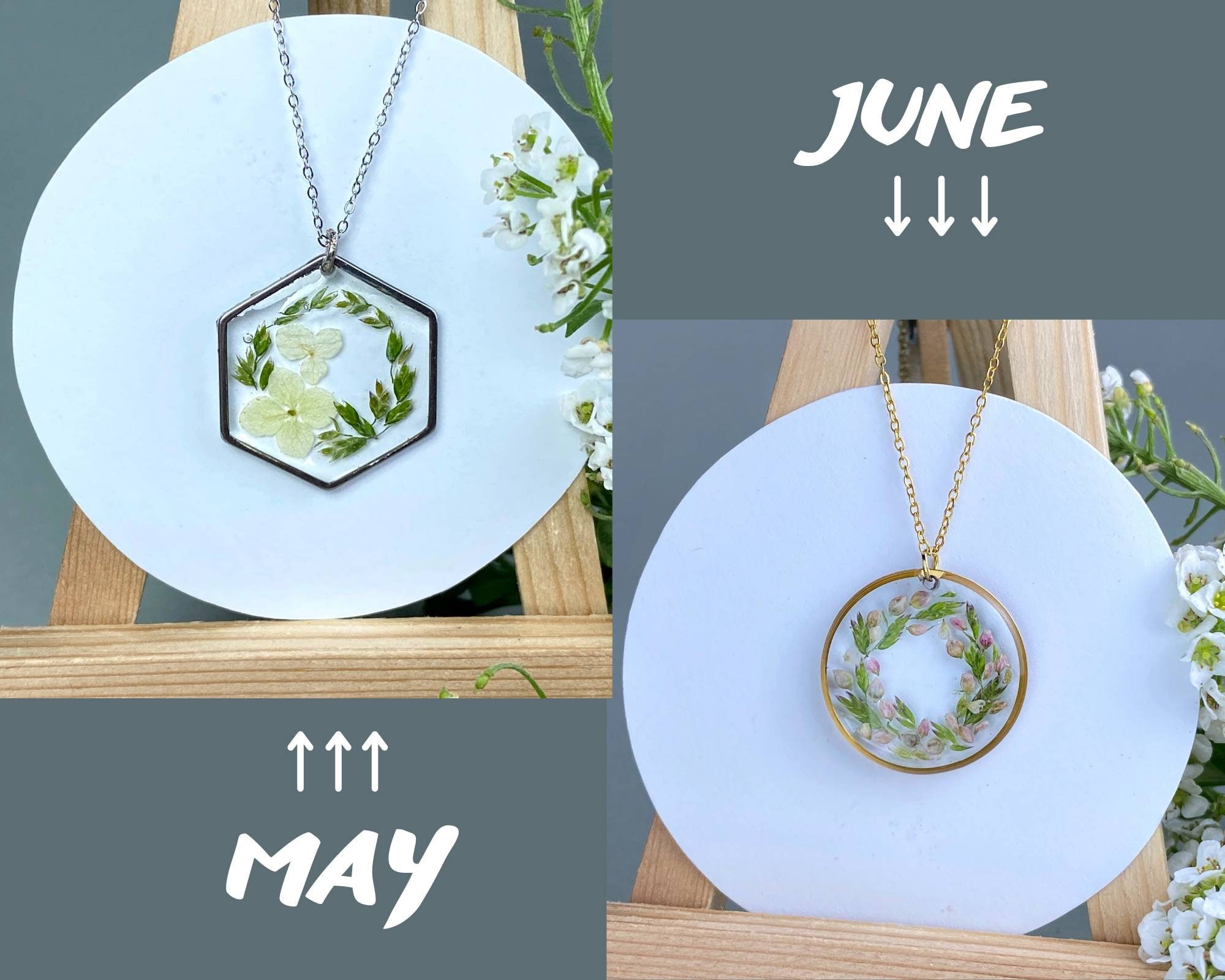 Birth Flower Jewelry Birth Flower Necklace Birth Month Etsy