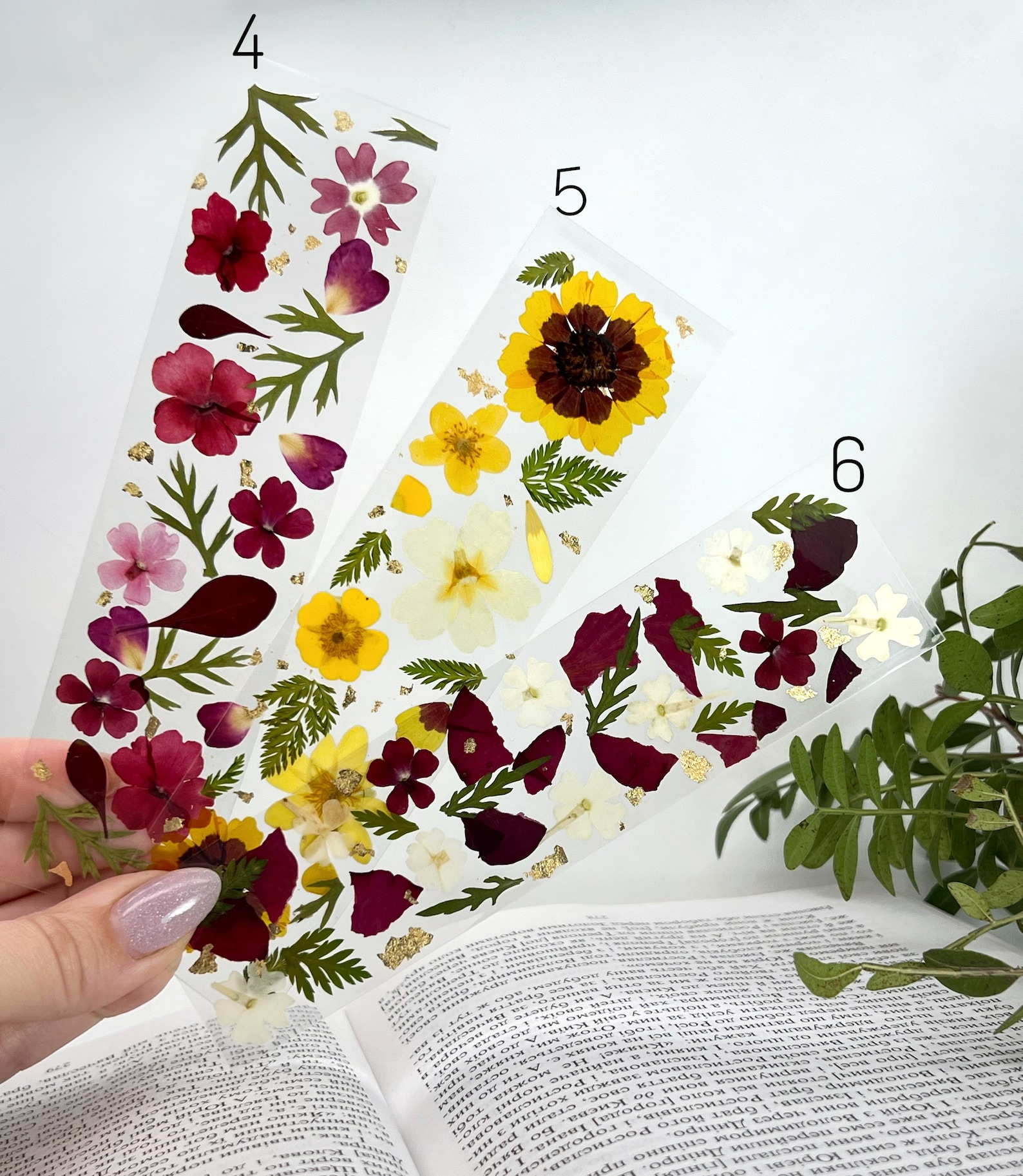 Pressed Flower Bookmark Laminated Bookmark Custom Bookmark Etsy