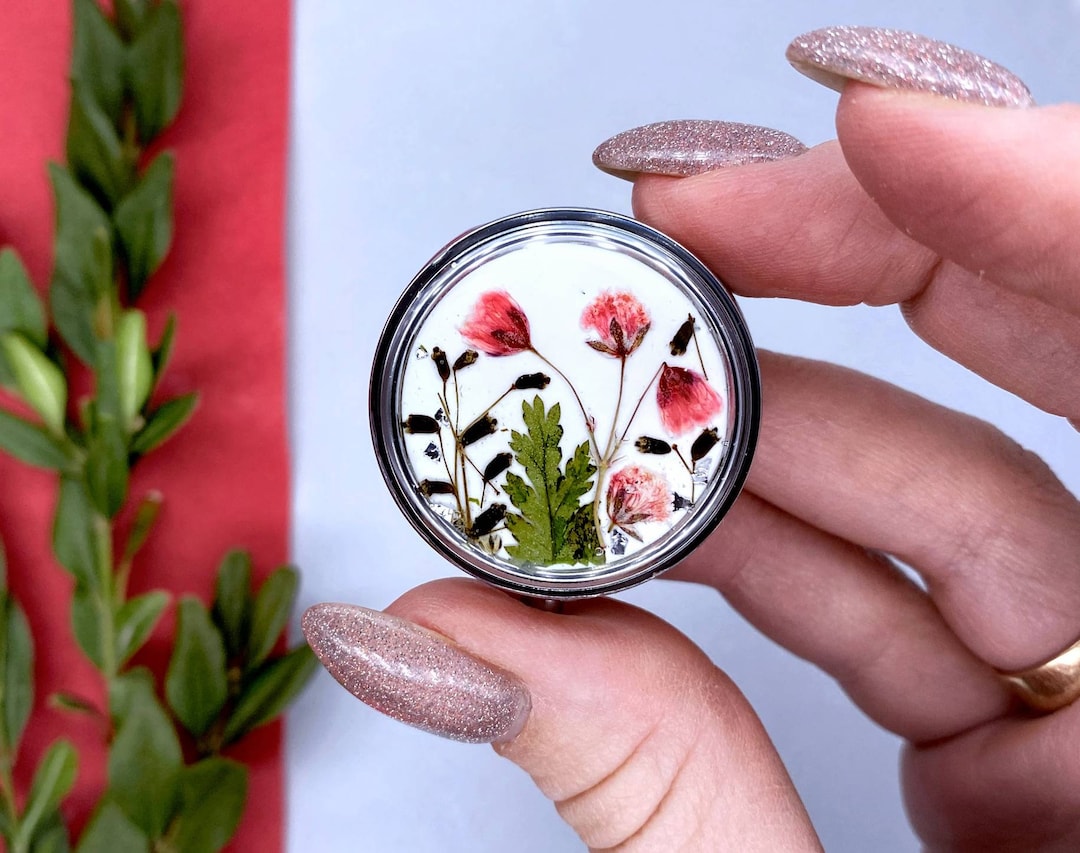 Real Dried Flowers Pill Box Pill Organizer Pill Case Cute Etsy