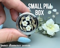 Real dried flowers pill box, Small pill box, Pill box, Pill organizer, Cute pill box, Pill case, Daily pill box, Pill box art,Pill case cute product logo