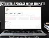 Podcast planner, Youtube planner, Notion template, Podcast template, Video planner, Digital podcast planner, Content planner, Notion planner