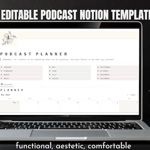 Podcast planner, Youtube planner, Notion template, Podcast template, Video planner, Digital podcast planner, Content planner, Notion planner