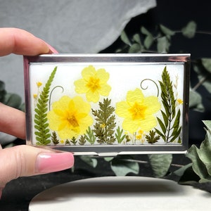 Echte Blumen Visitenkartenhalter, Visitenkartenhalter, Kreditkartenhalter, Visitenkartenetui, Kartenbörse, Kartenhalter Geldbörse