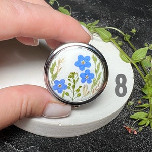 Real dried flowers pill box, Small pill box, Pill box, Pill organizer, Cute pill box, Pill case, Daily pill box, Pill box art,Pill case cute image 8