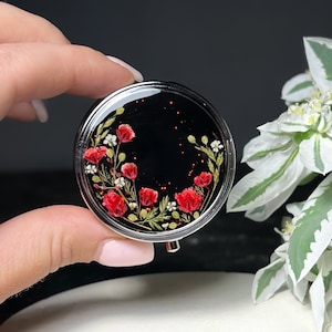 Tiny pill box, Pill organizer, Pill case, Pill container, Small pill box , Mini pill box, Pill box for purse, Round pill box