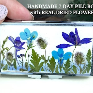 Pill box 7 day, Pill organizer, Pill case 7 day, Weekly pill box, Cute pill box, Large pill container, Pill organizer 7 day, Flower pill box