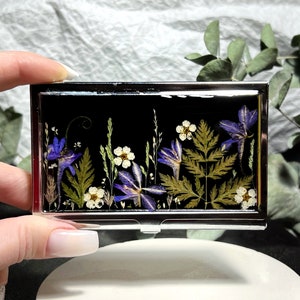 Porte-cartes de visite fleurs véritables, porte-cartes de visite, porte-cartes de crédit, porte-cartes de visite, porte-cartes, porte-monnaie porte-cartes