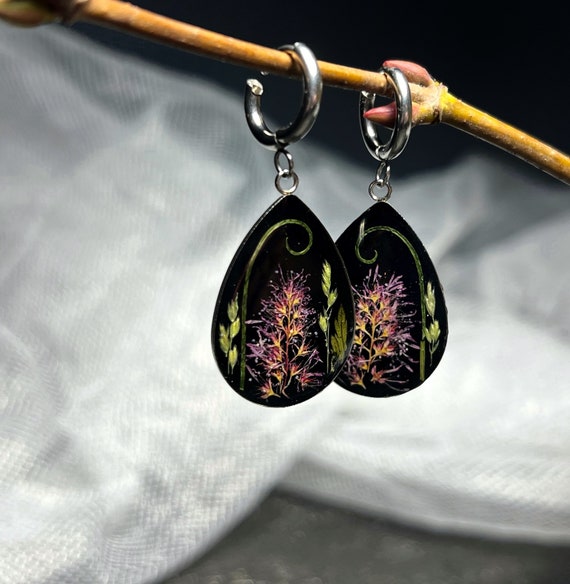Earrings, Flower Earrings, Flowers Necklace, Resin Flower Earrings