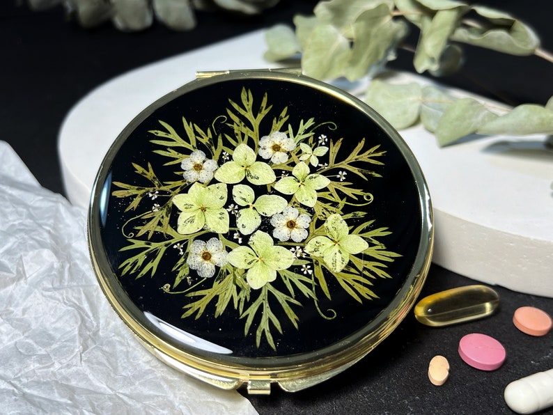 Gold Pill Box, Big Pill Organizer, Large Pill Box 7 Day, Pill Case