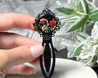 Marcapáginas de flores prensadas, Marcapáginas de resina, Marcapáginas de metal, Marcapáginas personalizado, Marcapáginas bonito, Marcapáginas personalizado, Marcapáginas para mujer