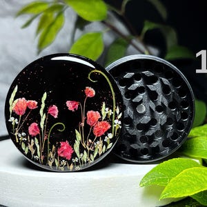 Grinder, Cute Grinder, Cooler Grinder, Herb Grinder, 4-teiliger Grinder, Rauchzubehör, Grinder Girls, Metallgrinder, Custom Grinder 15 red flowers