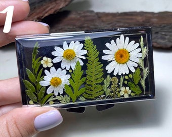 Echte Blumen 7-Tage-Pillenbox, Pillenbox 7 Tage, Wöchentliche Pillenbox, 7-Tage-Pillen-Organizer, 7-Tage-Pillenetui, 7-Fächer-Pillenbox, Pillen-Organizer 7-Tage