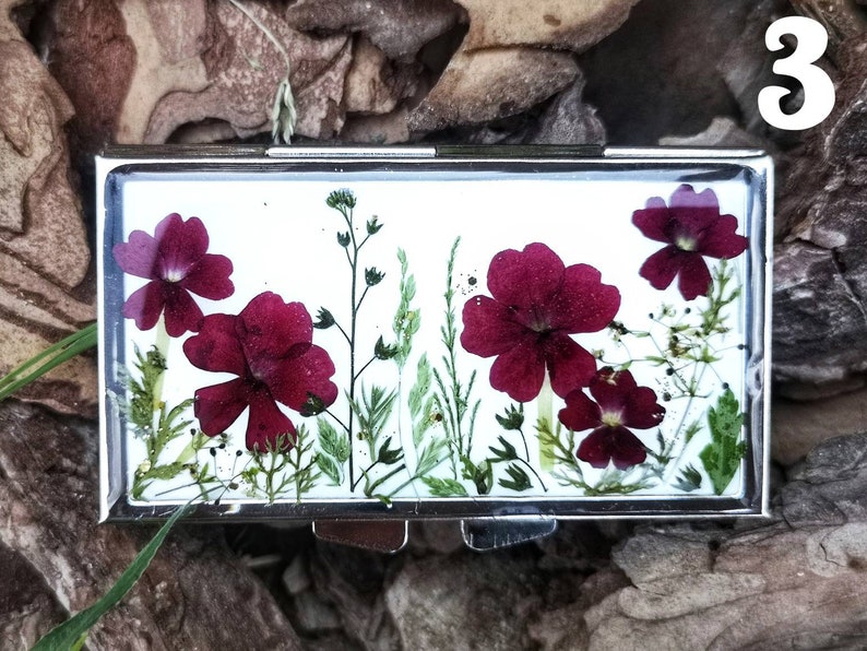 Real flowers 7 day pill box, Pill box 7 day, Weekly pill box, 7 day pill organizer, 7 day pill case, 7 slots pill box, Pill organizer 7 day image 3