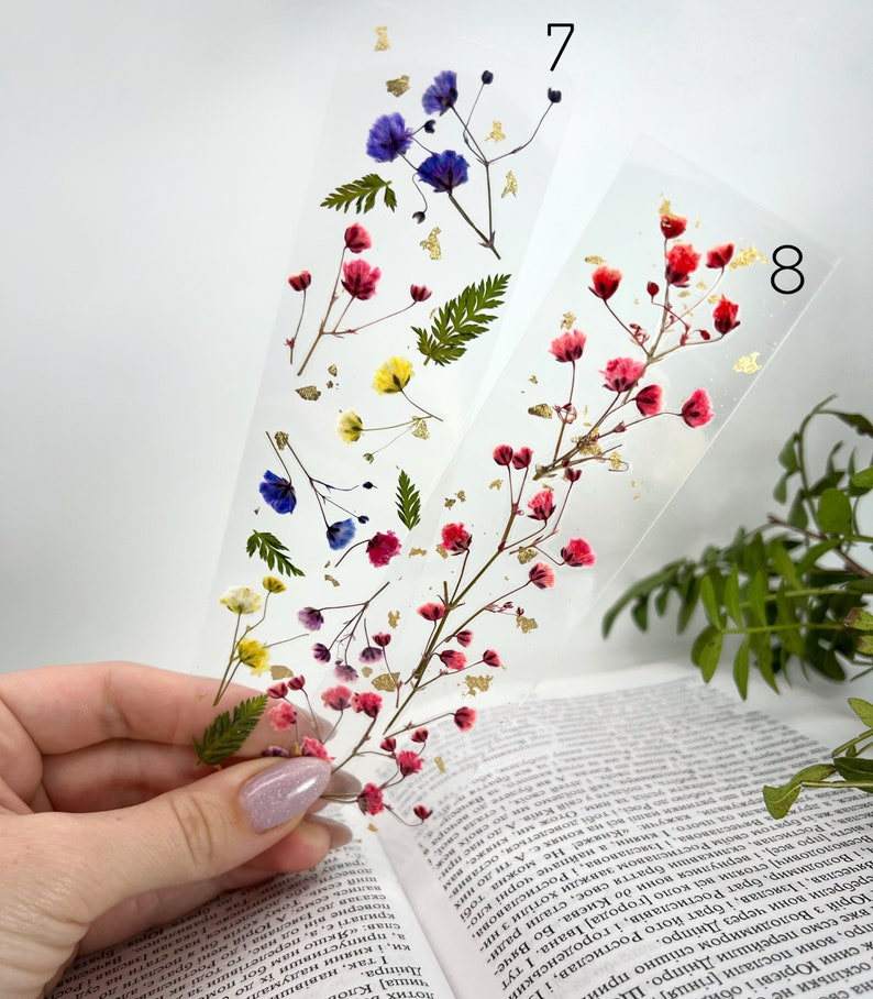 Pressed Flower Bookmark Laminated Bookmark Custom Bookmark Etsy