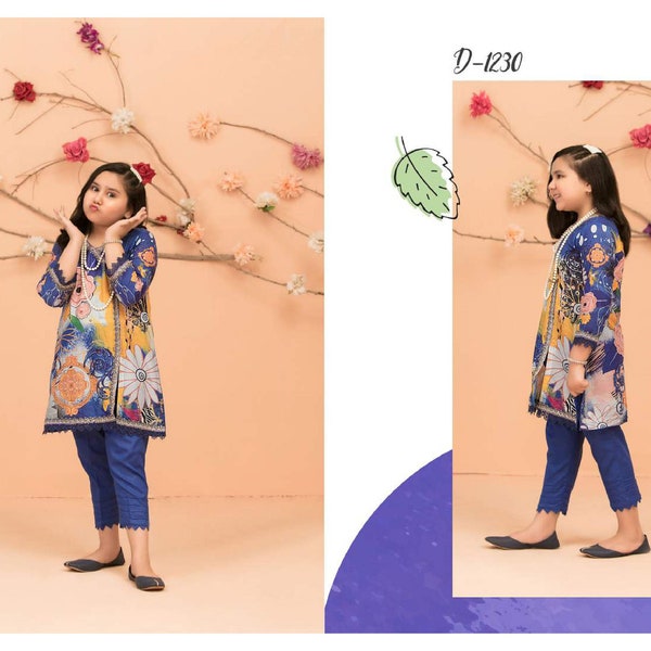 Readymade Girls Party Dress Lawn Cotton Embroidered Printed Frock Young Girls Pakistani dress Adorable Eastern Indian Fashion Summer Eid