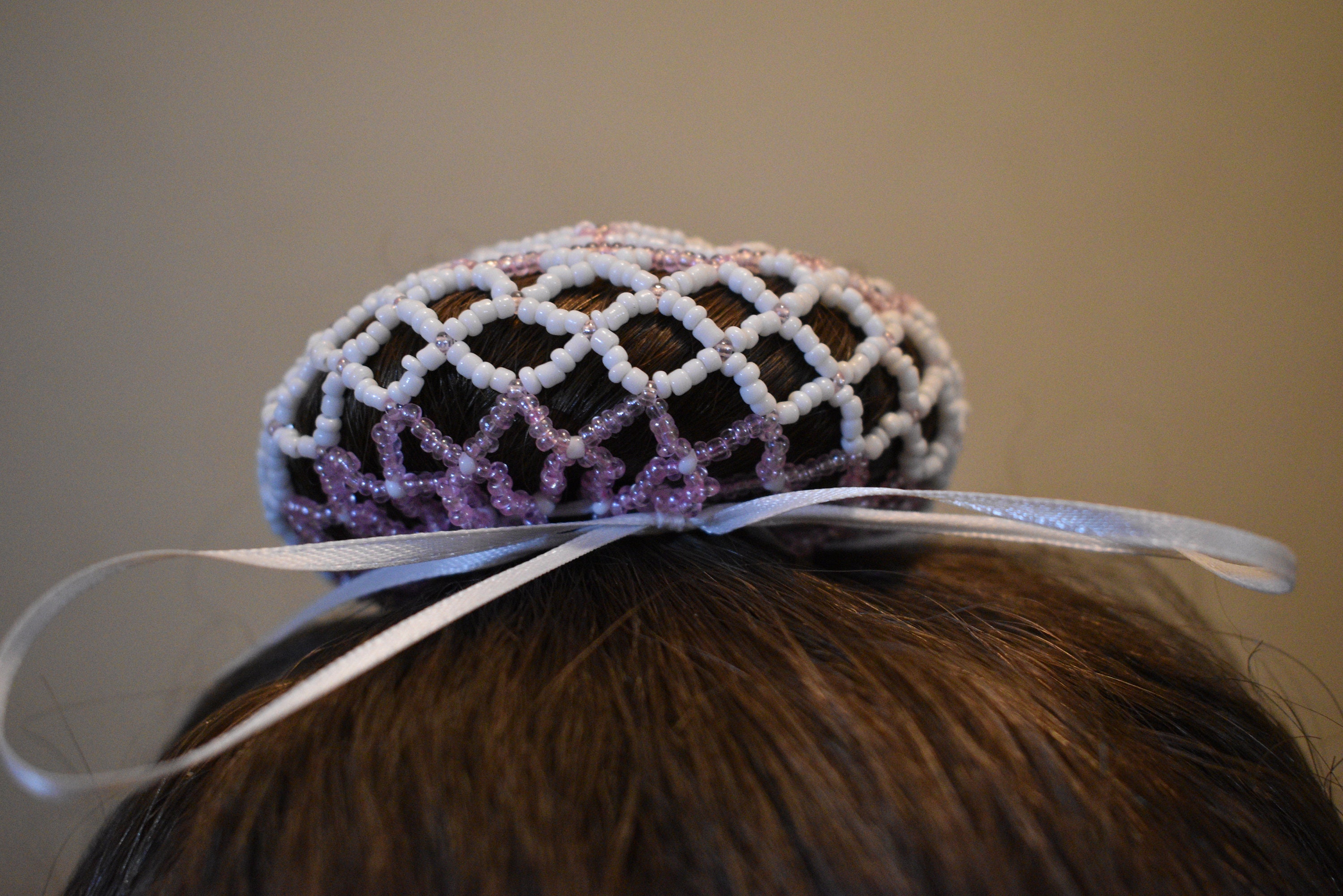 Small Beaded Hair Bun Cover Etsy
