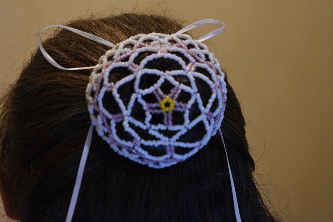 Small Beaded Hair Bun Cover Etsy