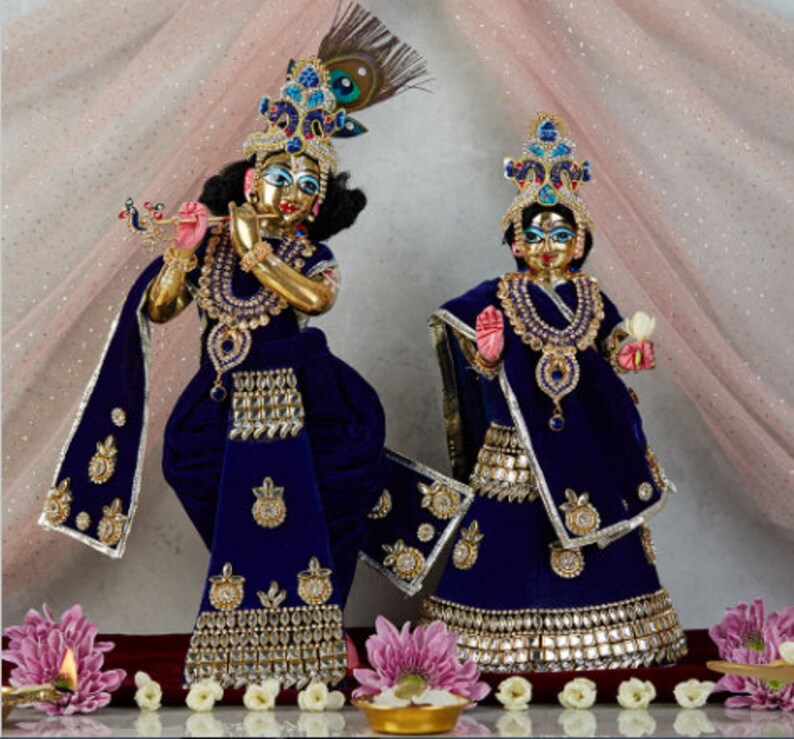 Beautiful Handwork Radha Krishna Dress Set from vrindavan/made in