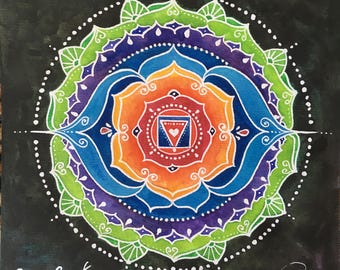 Chakra Mandala voor koppels - originele aquarel op maat